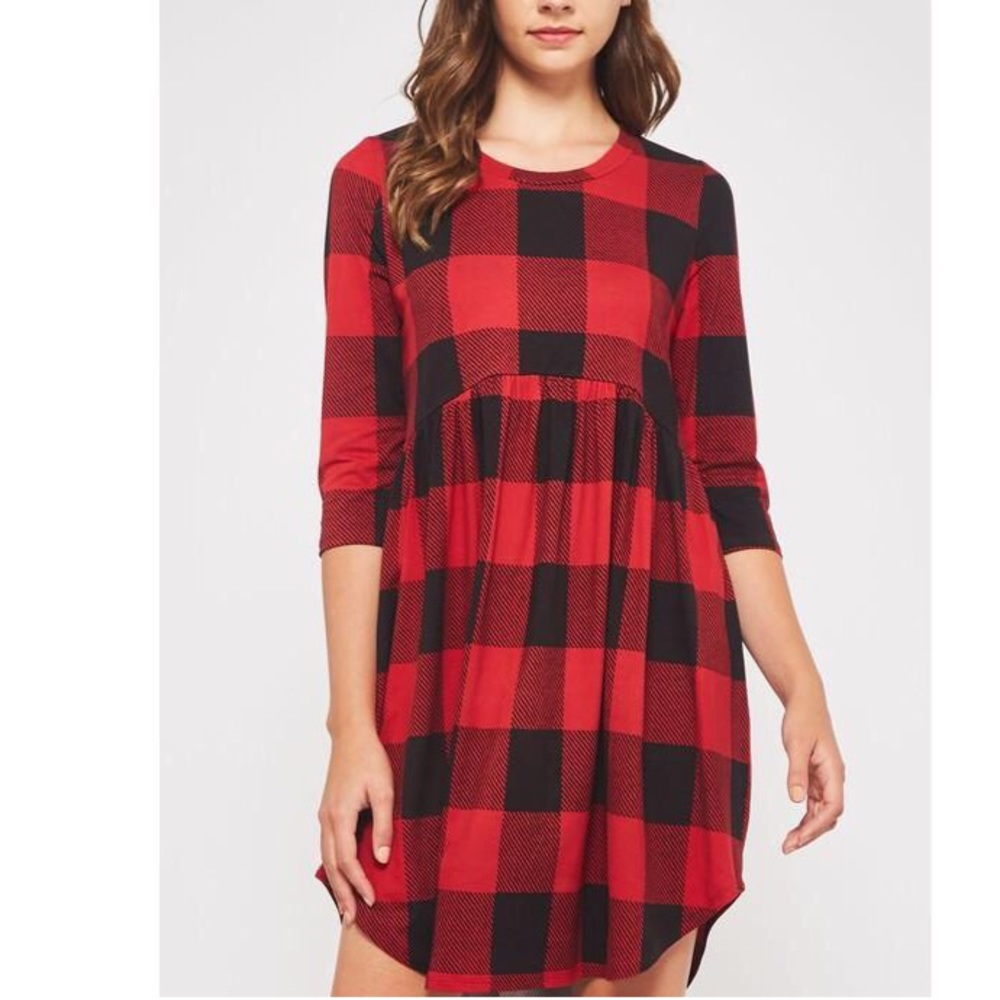 Buffalo Plaid Babydoll Dress/Tunic
